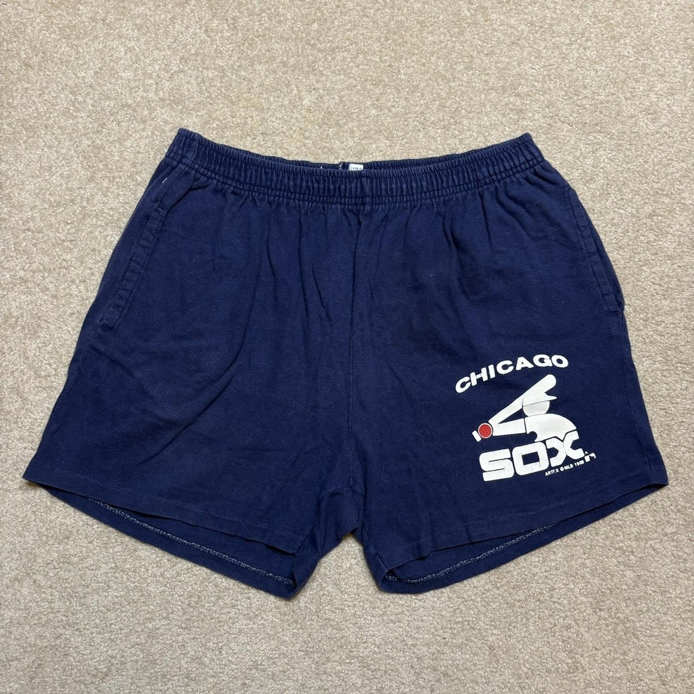 Vtg Chicago White Sox Shorts Mens Large Blue MLB Baseball Artex 1983 80s Gym